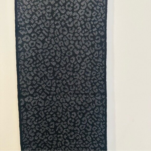 Michael Kors Metallic Leopard Scarf in Black and Gray Pattern - Picture 6 of 9